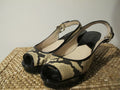 Michael Kors Black Ankle Strappy Wedge Heels Shoes Sandals Peep Toe Women's 10 M