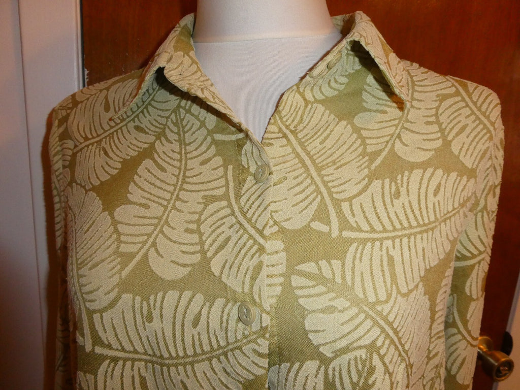 ALFRED DUNNER Women's Green 3/4 Sleeve Blouse Size 12