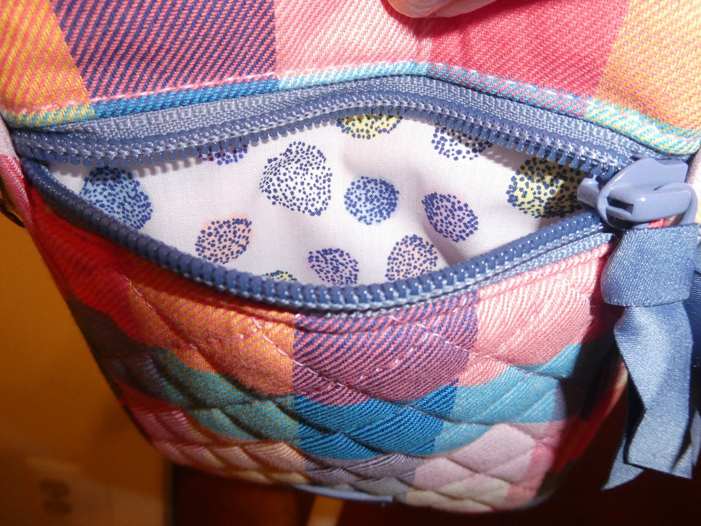Vera Bradley Quilted Plaid Crossbody Bag Two-in-One Convertible Shoulder Bag