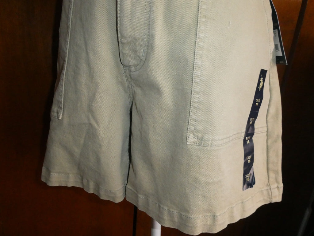 U.S. Polo Assn Women Bermuda Shorts Size 16 High Rise Khaki Style 216652YA