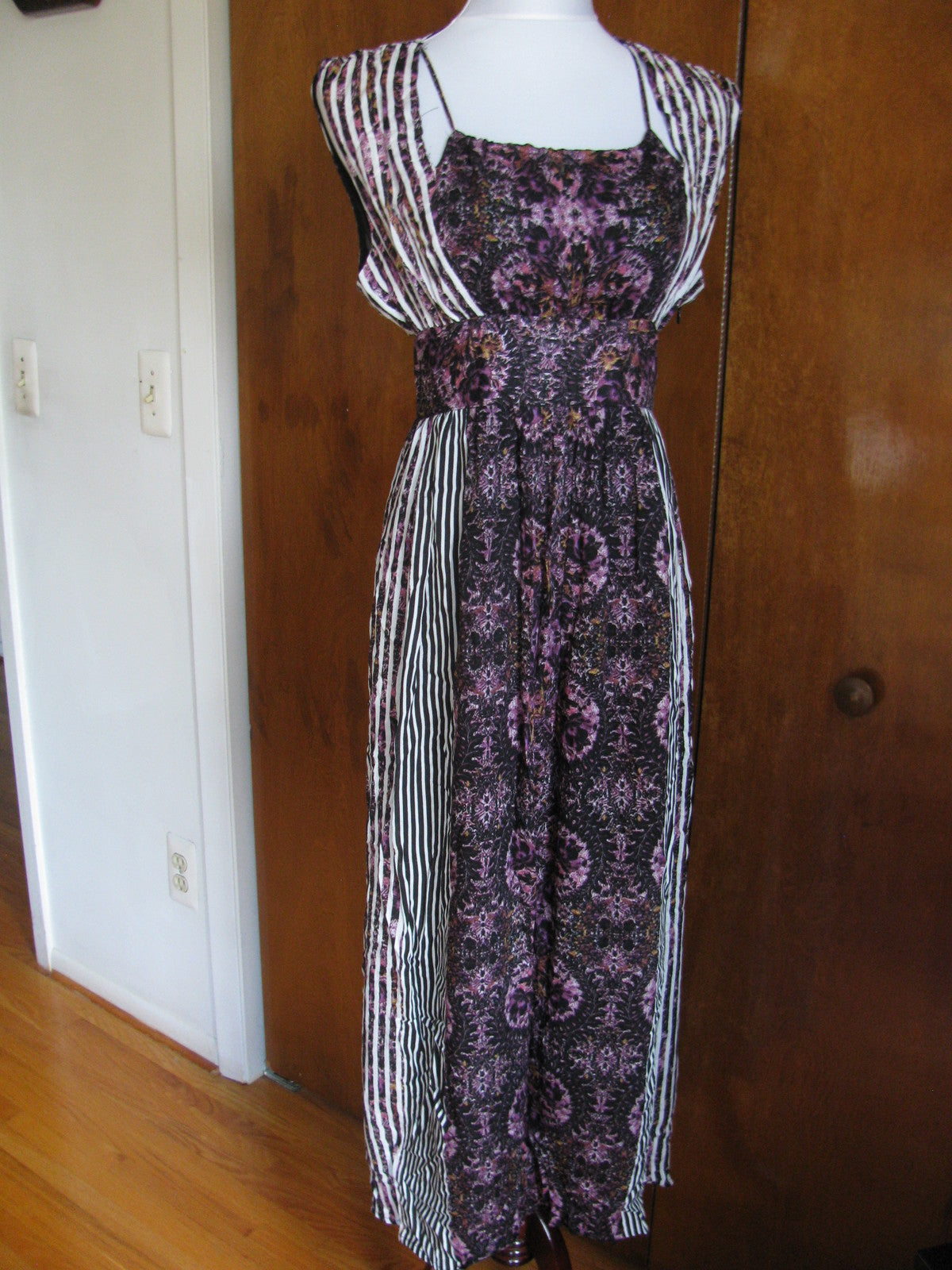 Free People women’s midnight combo rayon maxi dress 6 