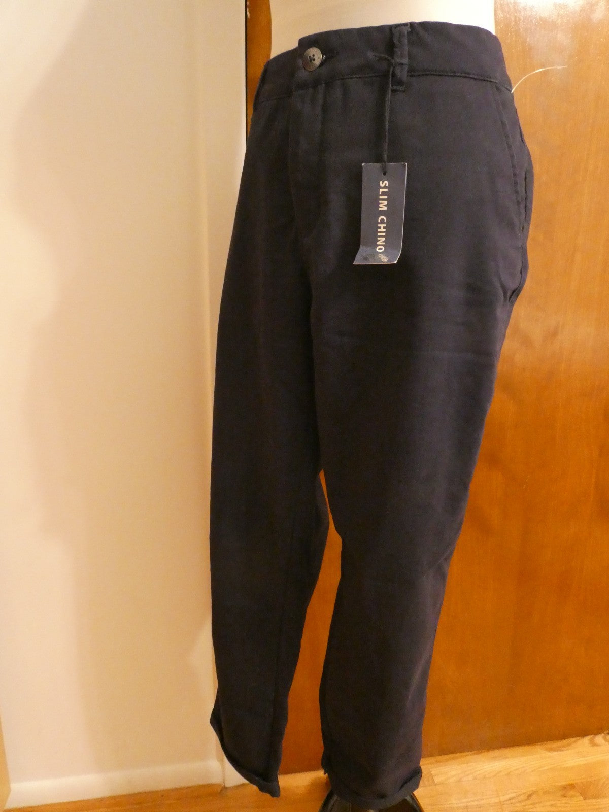 U.S. POLO ASSN. Women Navy Mid Rise Relax Fit Denim Slim Chino Pant 16 (fits 14)