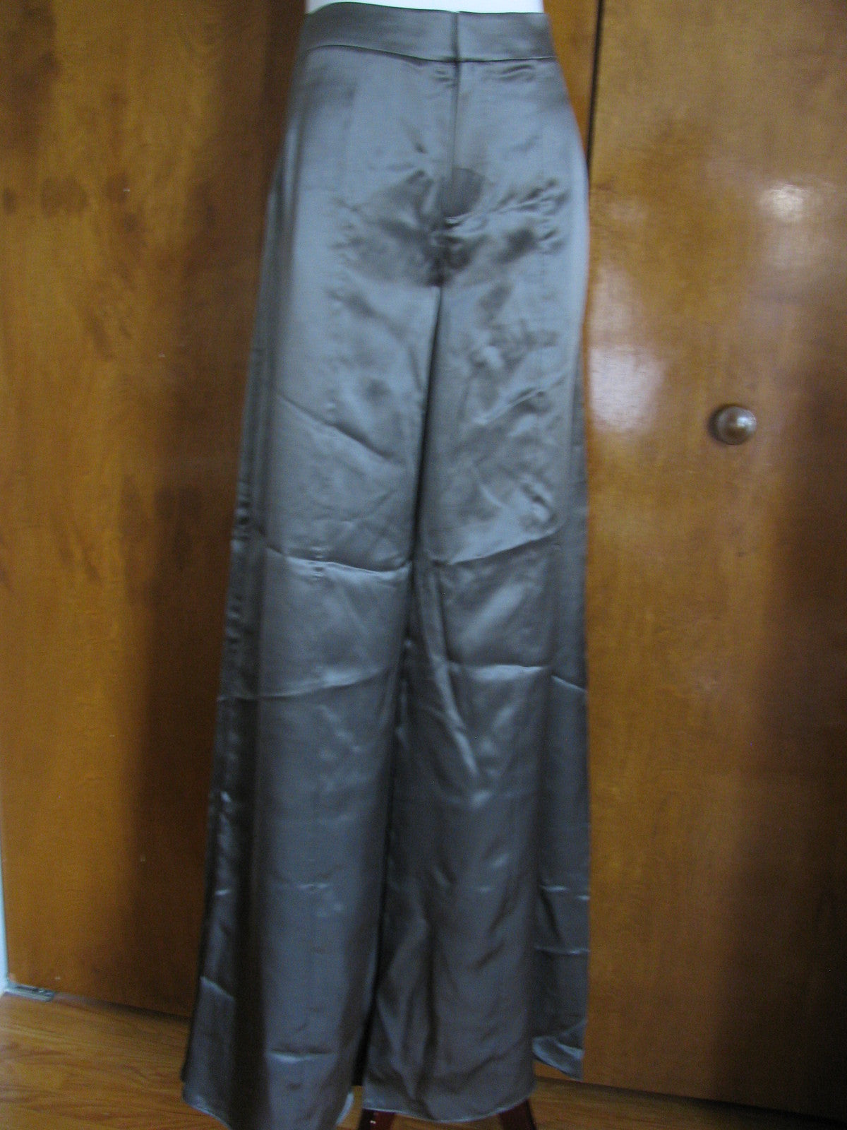 Theyskens Theory Theyskens Paige women silk silver steel dress pants 2 New W/Tag