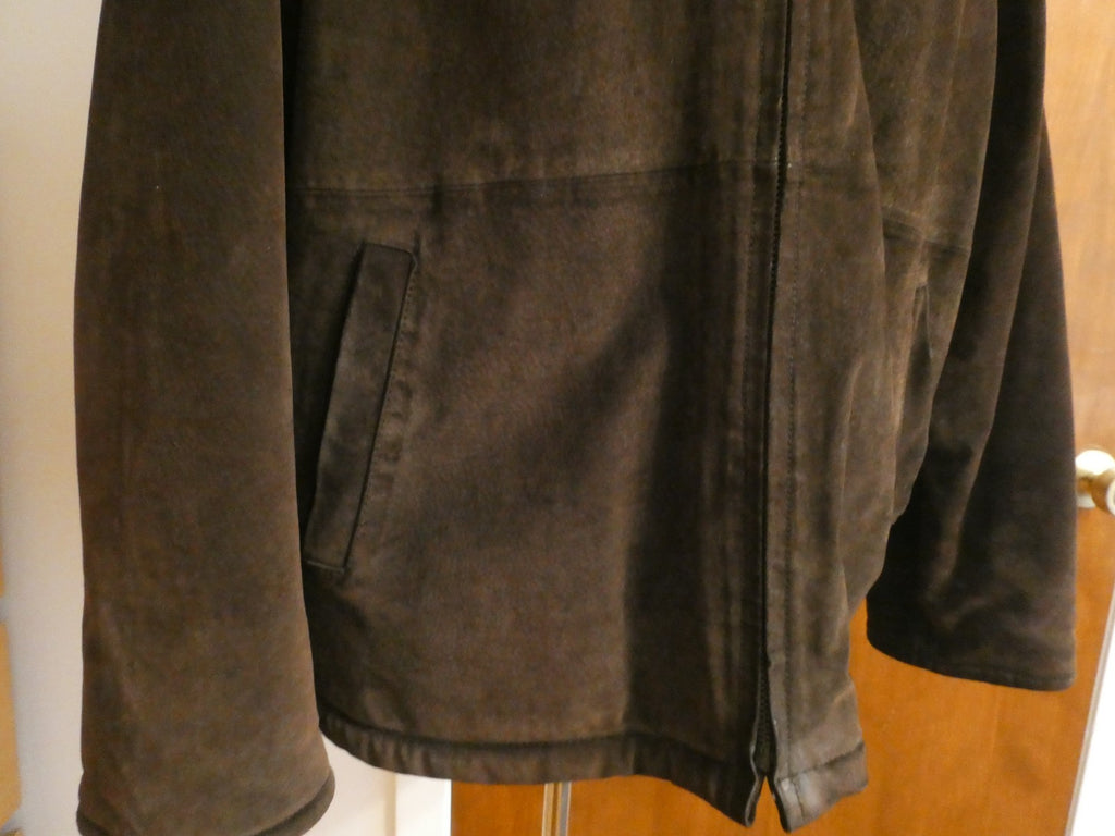 Pacific Trail Men’s Brown Suede Leather Jacket Sherpa Lined Size XL