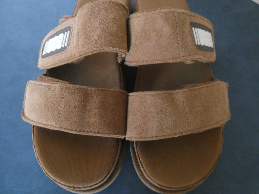 UGG Women’s Suede Slide Slippers Sandals Adjustable Straps Brown Size US 10