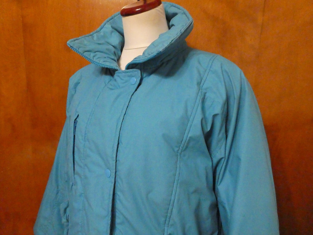 JAKO Women's Blue Down Puffer Winter Detailed Coat Jacket Medium