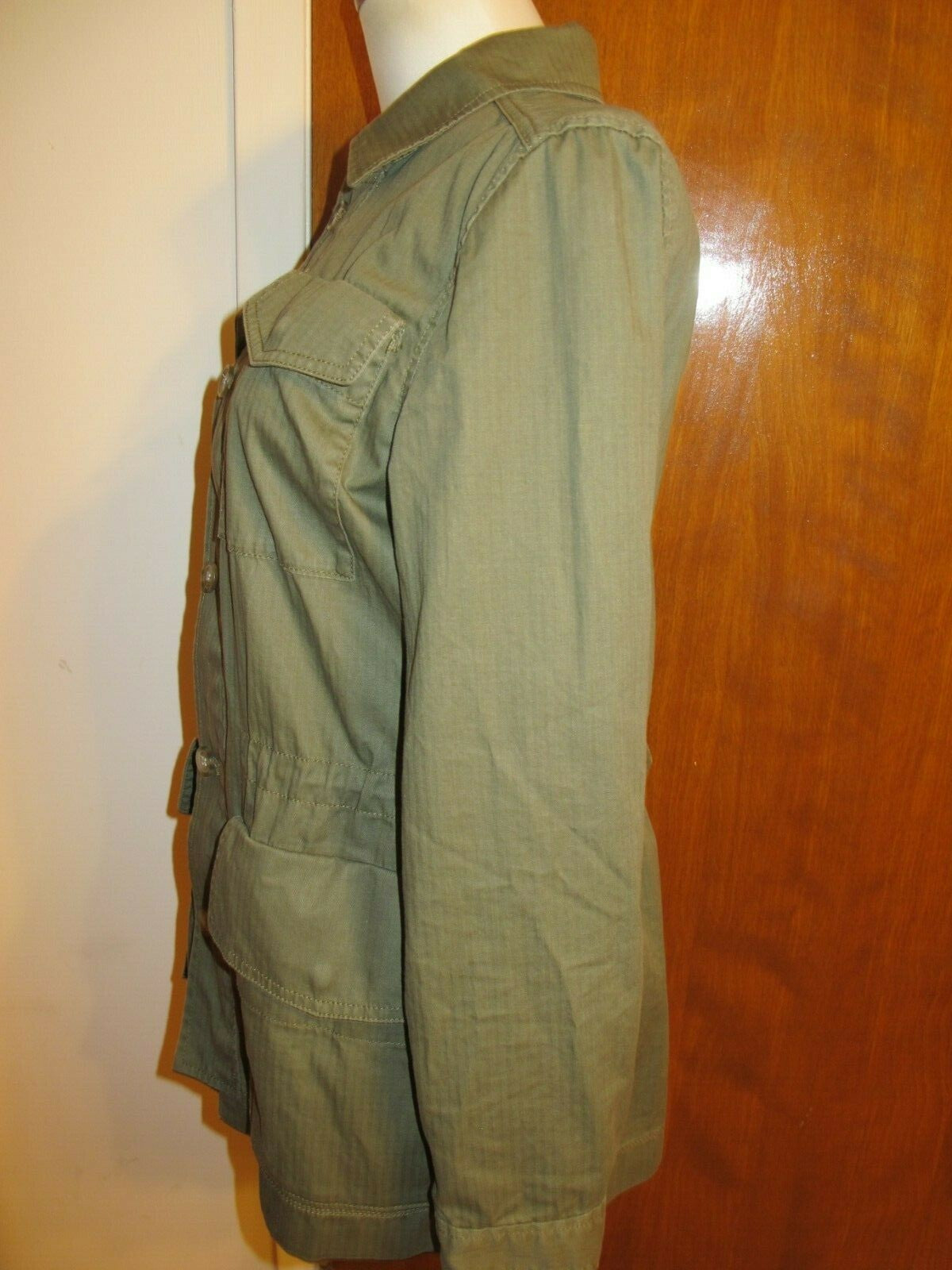 J.CREW Women’s Spring Weather Olive Green Button Down Cotton Jacket Blazer Small