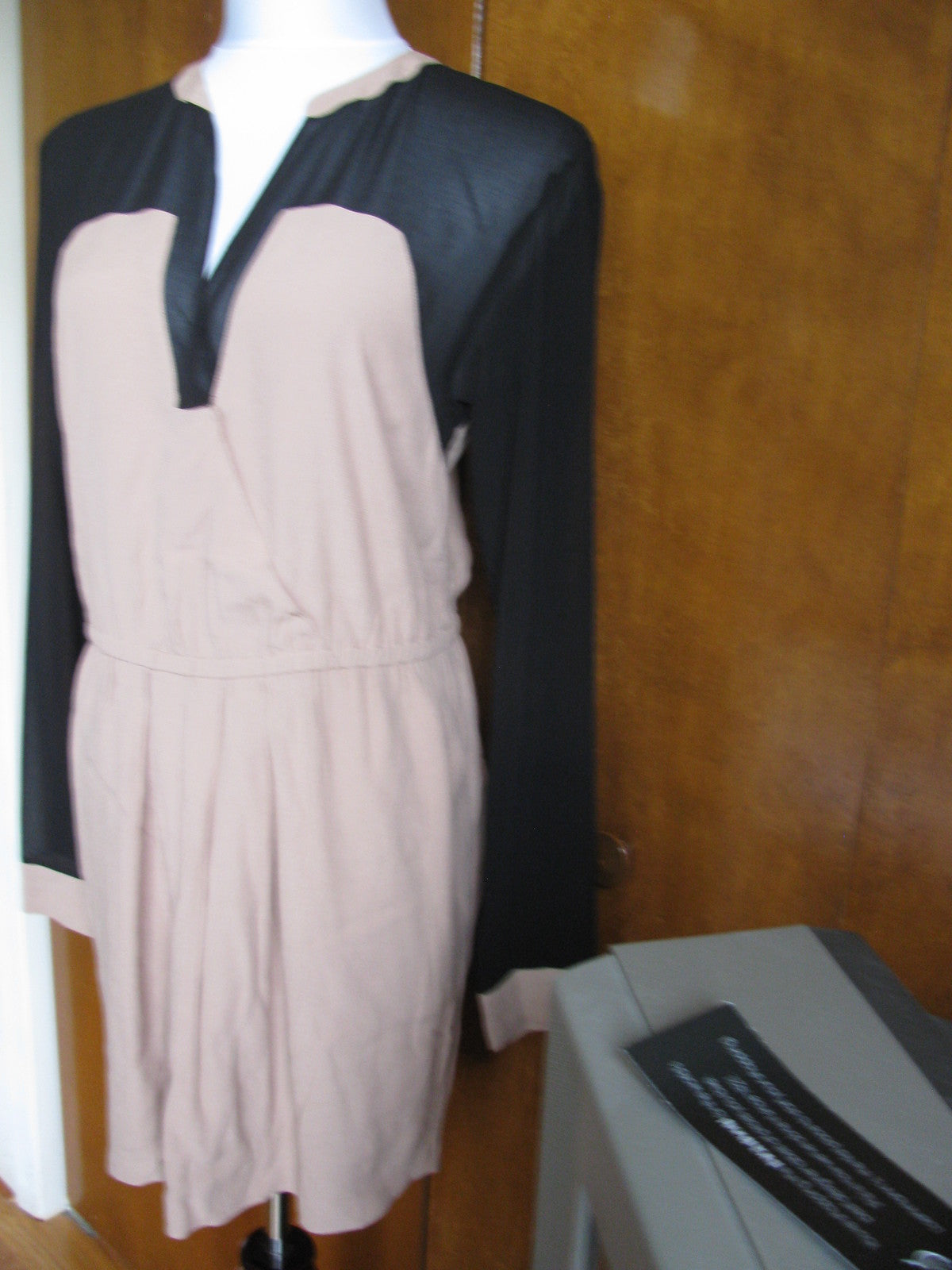 Rachel Roy women's black beige mesh dress size small NWT 