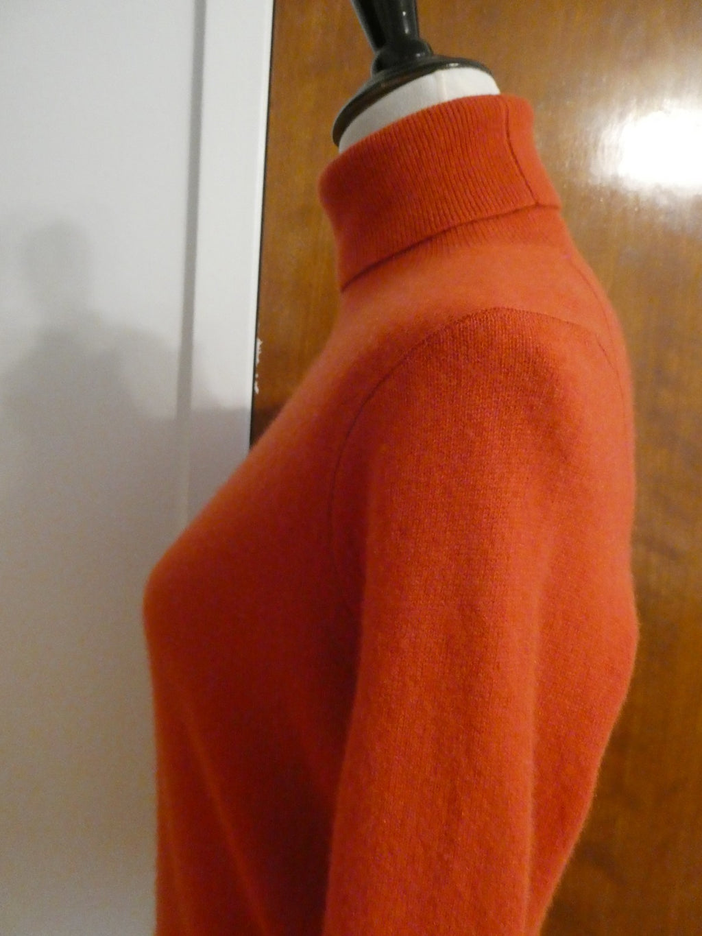 Bloomingdale's Cashmere Turtleneck Sweater Burnt Orange Women's Size S NWT $188