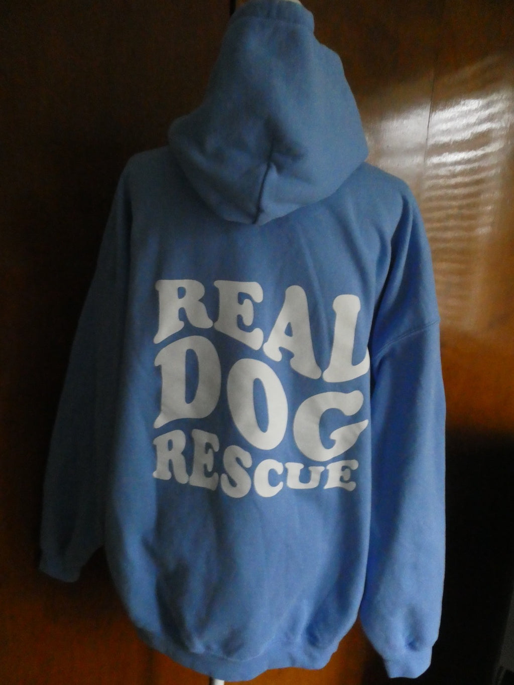 Gildan Heavy Blend 2XL Real Dog Rescue Blue Pullover Hoodie Sweatshirt Unisex