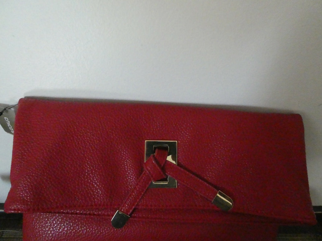 Sondra Roberts Squared Cara Foldover Clutch Red Bag From Chico’s 12” X 12”