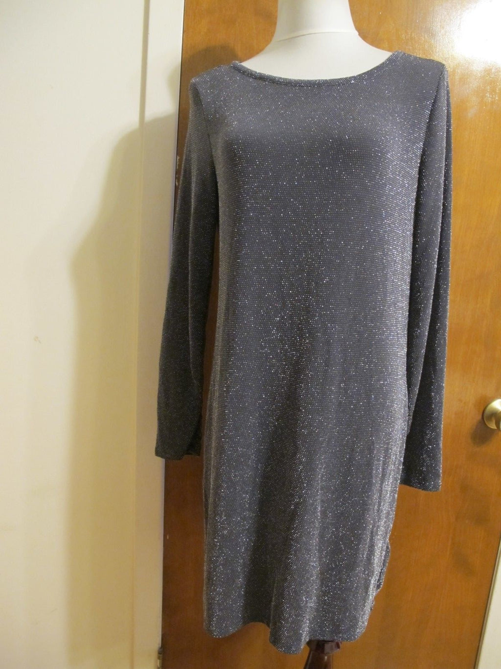 Michael Kors women’s gray boat neck jersey evening dress size Large New