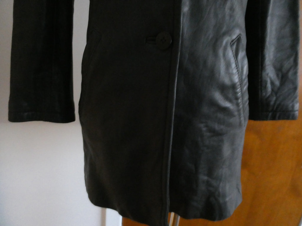 Kenneth Cole Reaction Women's Black Soft Leather Jacket/Coat P (XS)