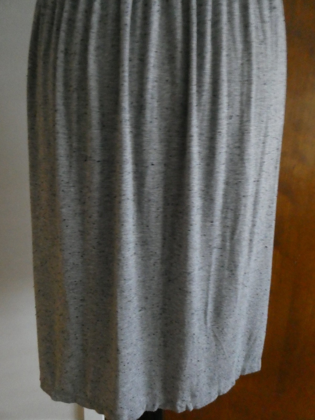 Max Studio women knit jersey dress heather gray with black flecks, featuring L