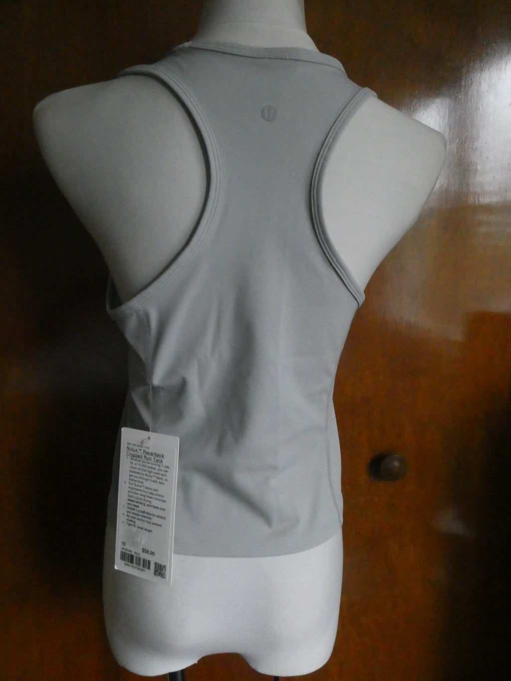 Lululemon Women Gray Nulux Racerback Cropped Run Tank Top Size 10