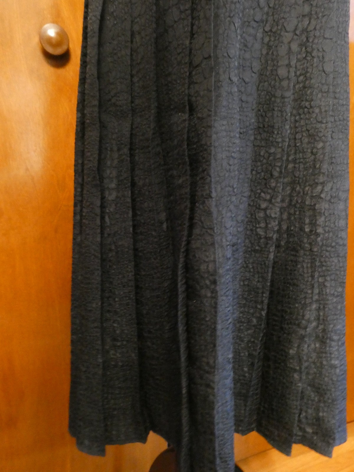 Vintage Baruch Women 2 Pc Suit Size 48 Leopard Jacket Black Pleated Lined Skirt
