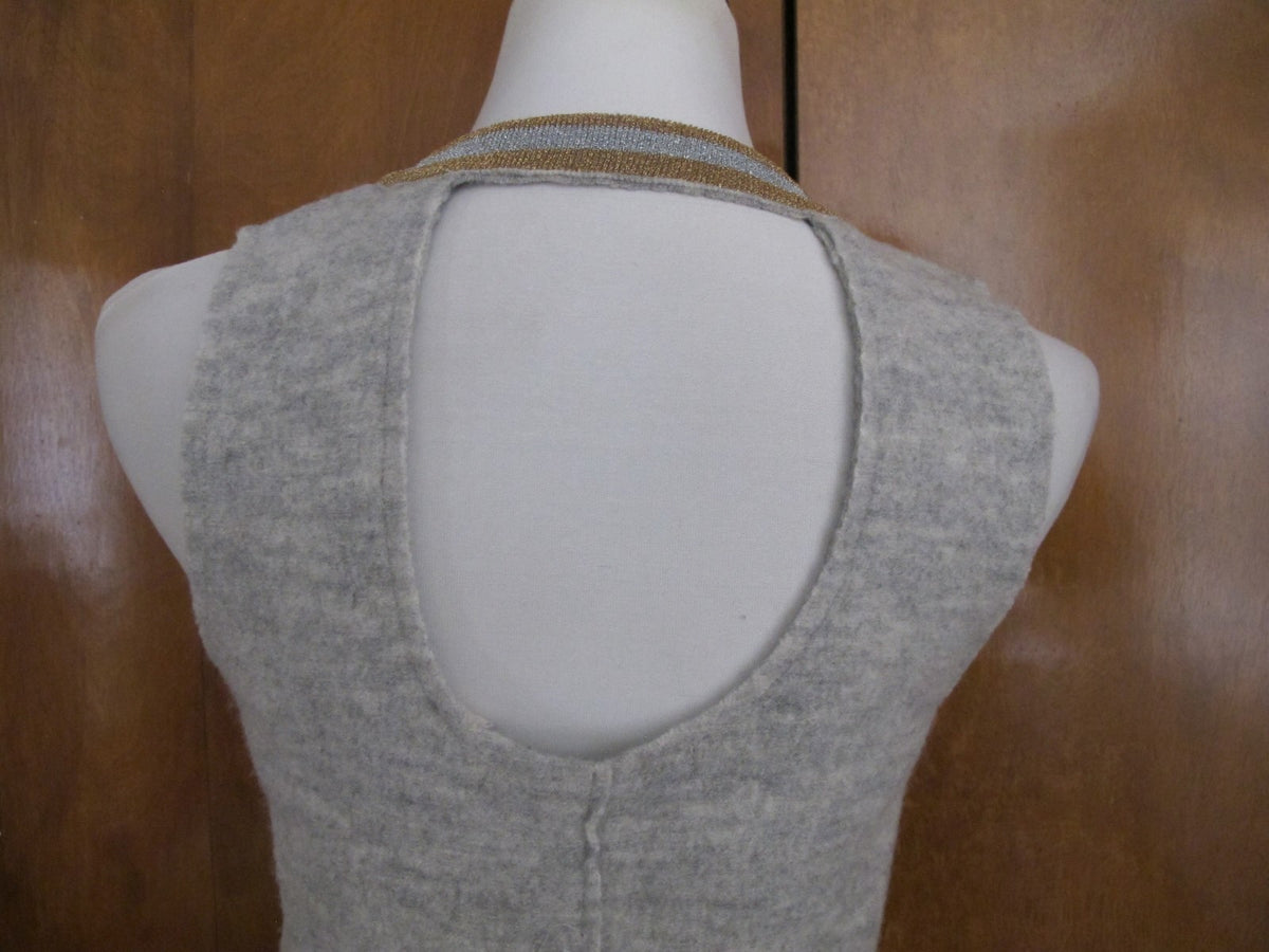 Anthropologie women's gray detailed dress Xsmall NWT runs big 