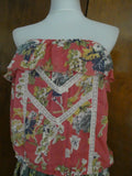 Denim & Supply Ralph Lauren Printed Tunic Top Off Shoulder Floral Large