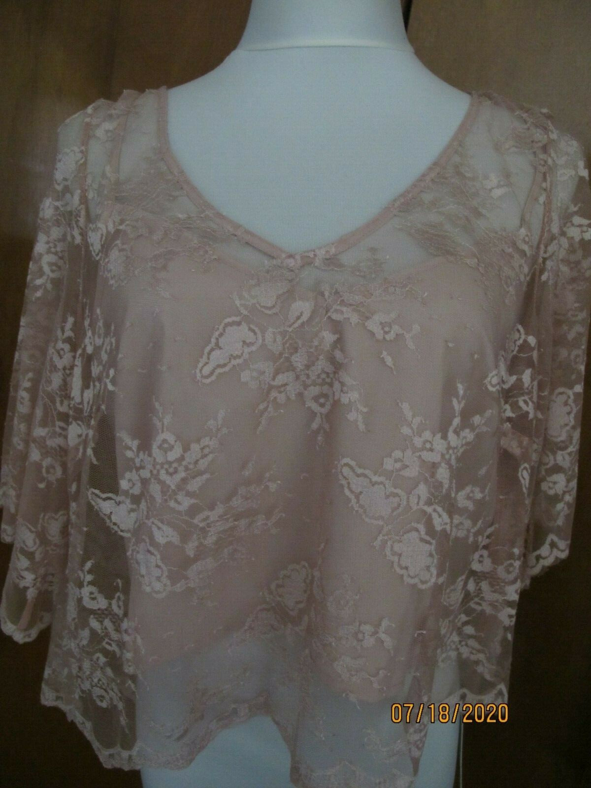 Donna Morgan Collection women’s aurora pink lined evening top size Large 