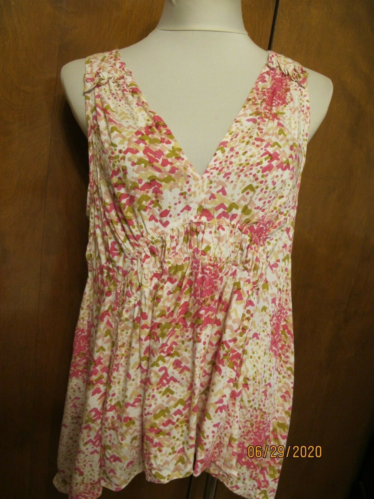 Anthropologie Maeve  Women's Pink Rose Rayon Top 