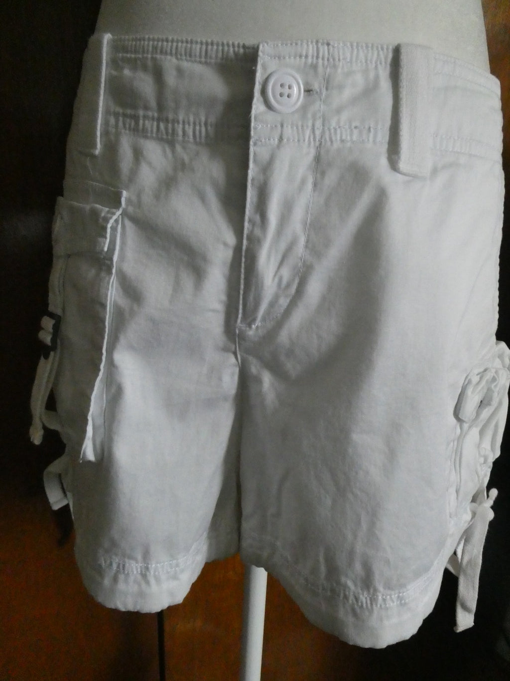 United Colors of Benetton Women White Cargo Shorts EU 46 Cotton Stretch US 10/12