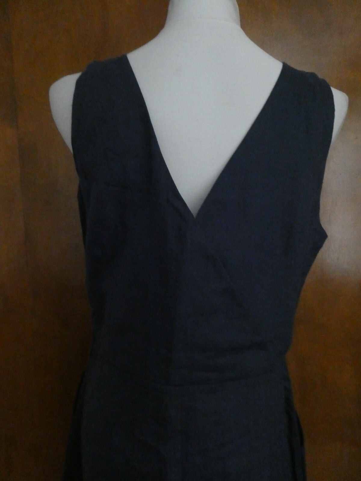 Gap Women's Navy Linen Lined Dress Size 16 fits size 14