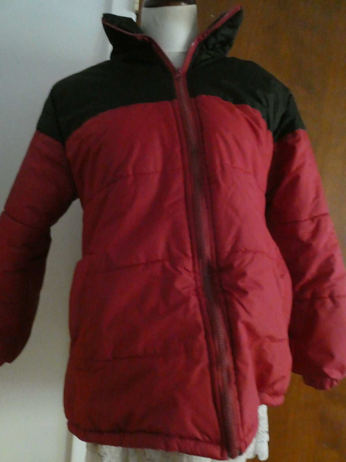 JUST Women’s Jacket Coat Red/Black Removable Hooded Size Small
