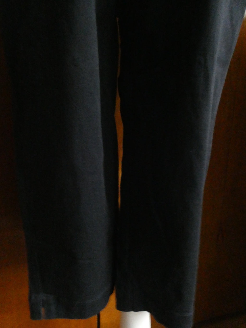 Lee Khakis Navy Women Capris Size 4 Medium Mid Rise Stretch Cotton Below Knee