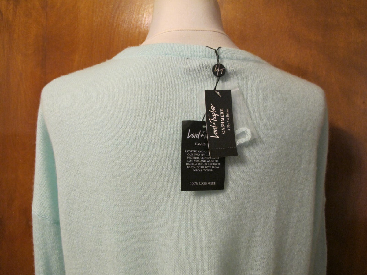 Lord &Taylor Women's turquoise pale cashmere sweater