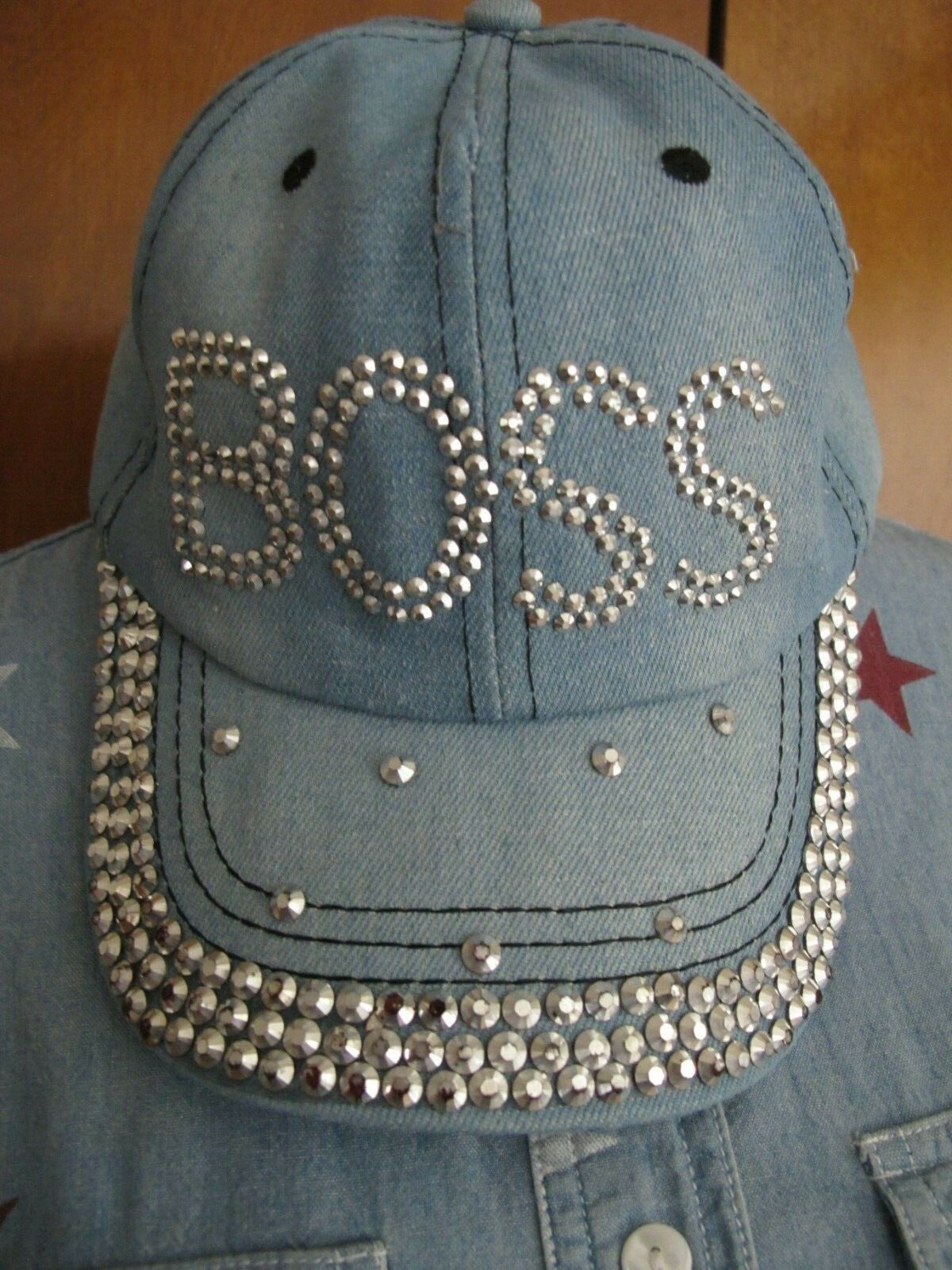 Marbella & Ashford women’s blue jeans hat one size 