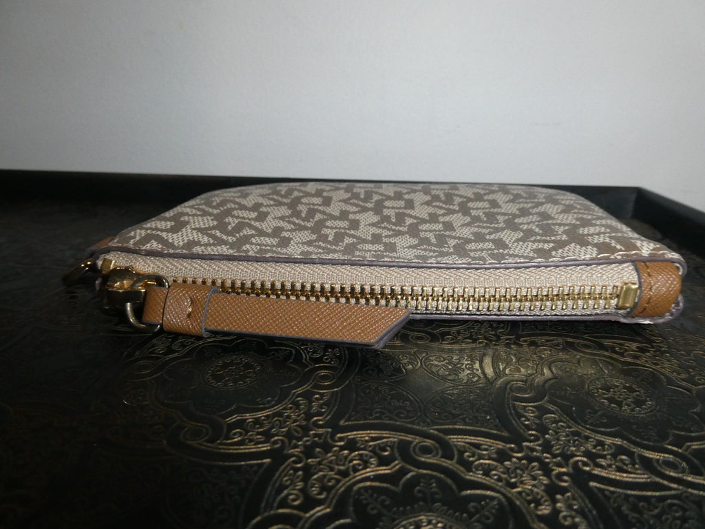 Authentic DKNY Vela Two Pouch Travel Make Up Cosmetic Set Signature Brown