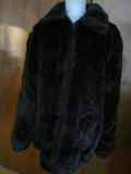 Olympia Limited INC Women's Faux Fur Coat Jacket Black Medium (Fits LARGE) USA