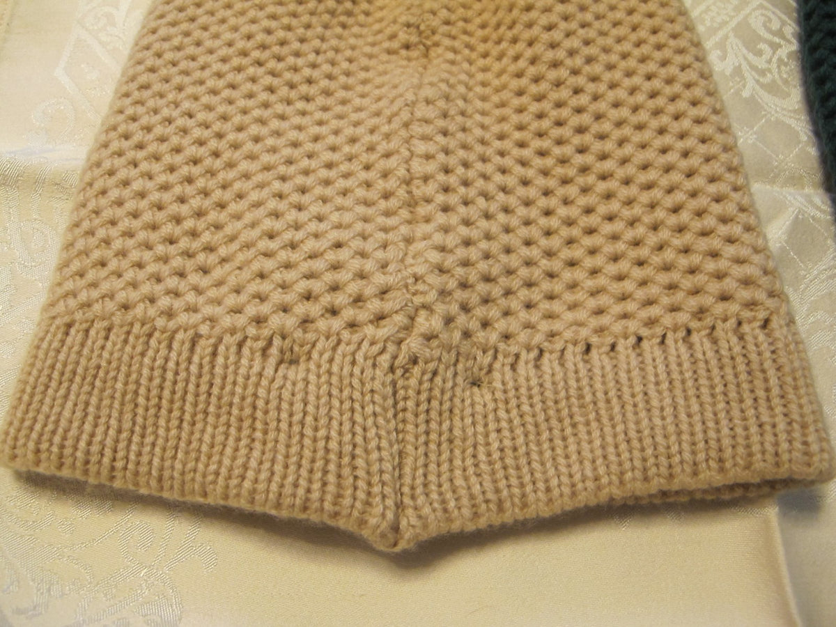 Raffaello Bettini Beige Cashmere Women Real Fox Fur Dyed Pom Pom Hat 