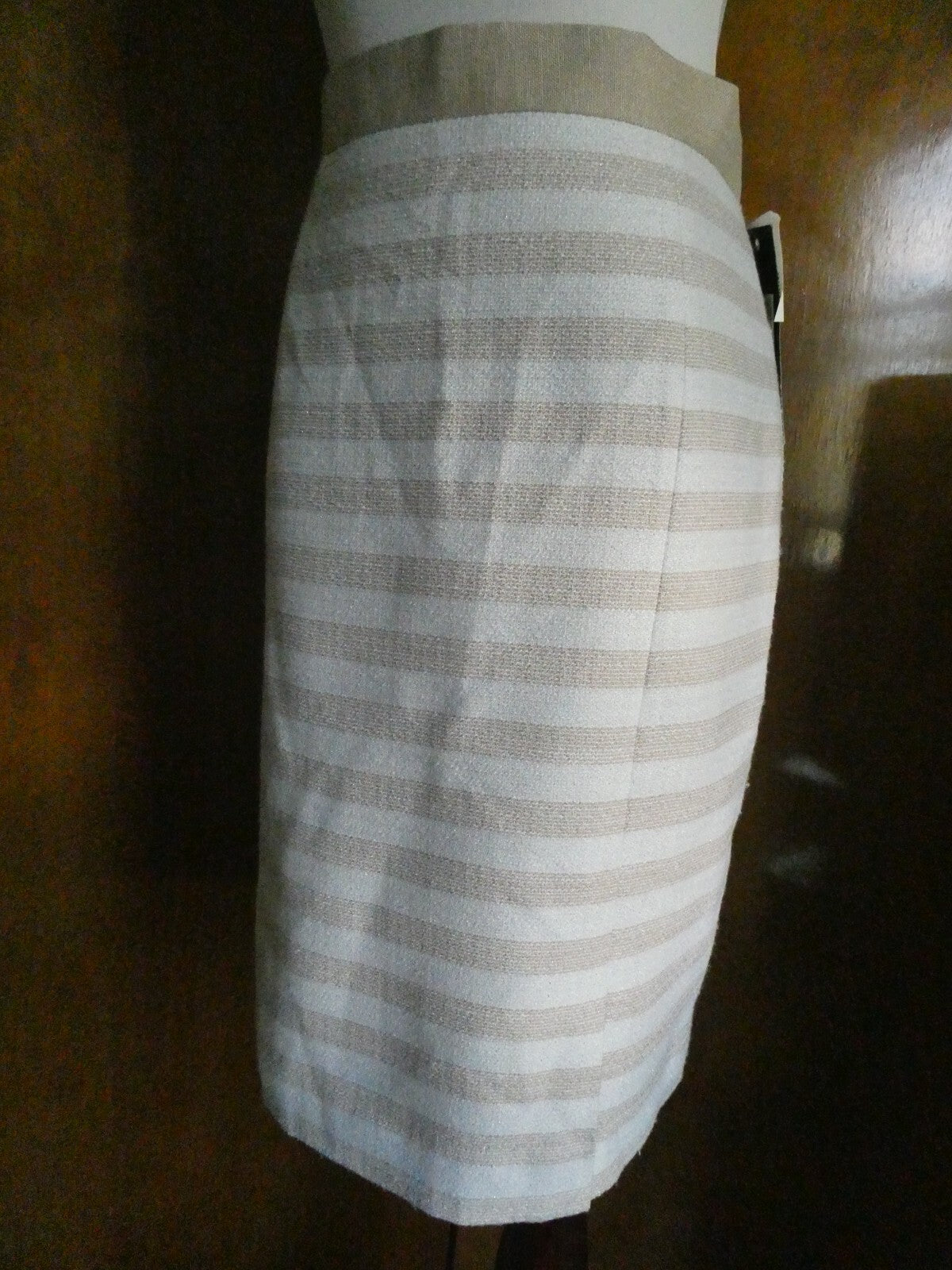 Kay Unger beige women's stylish lined skirt size 14