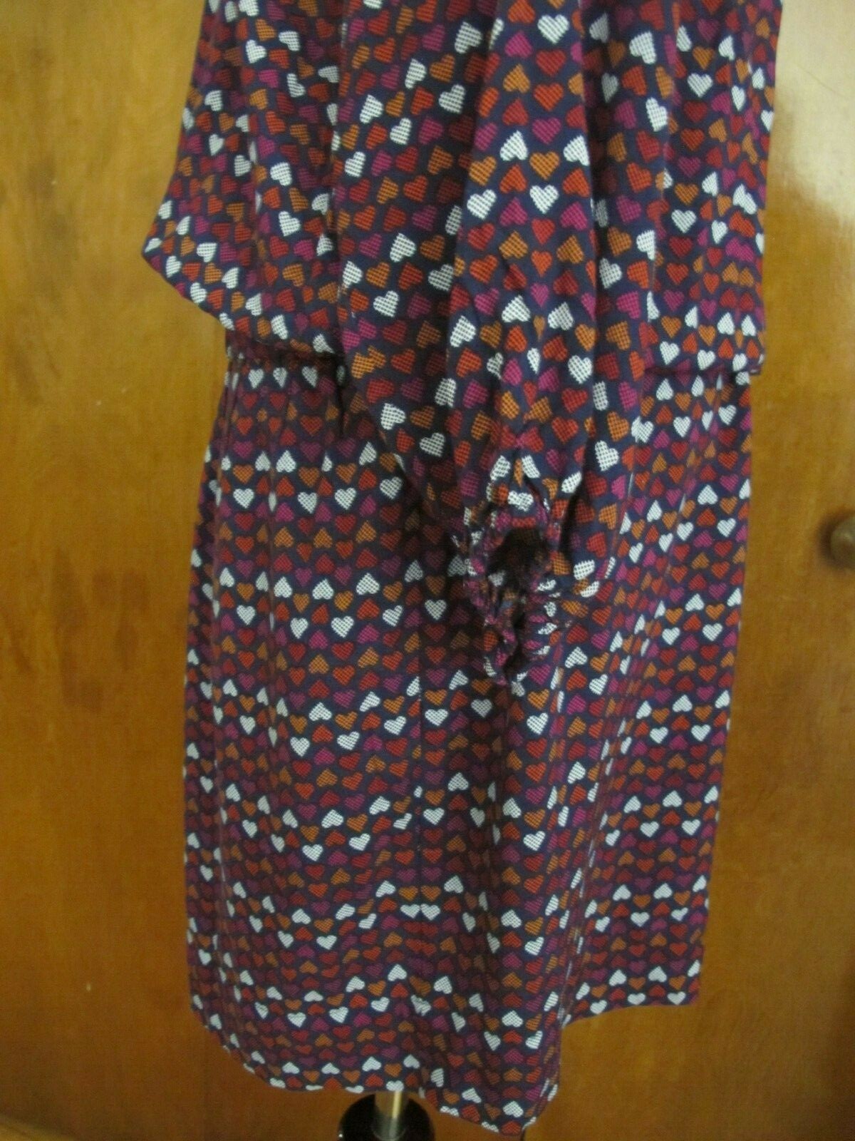 QMack women's soft viscose mufti color blue red lined dress Large 