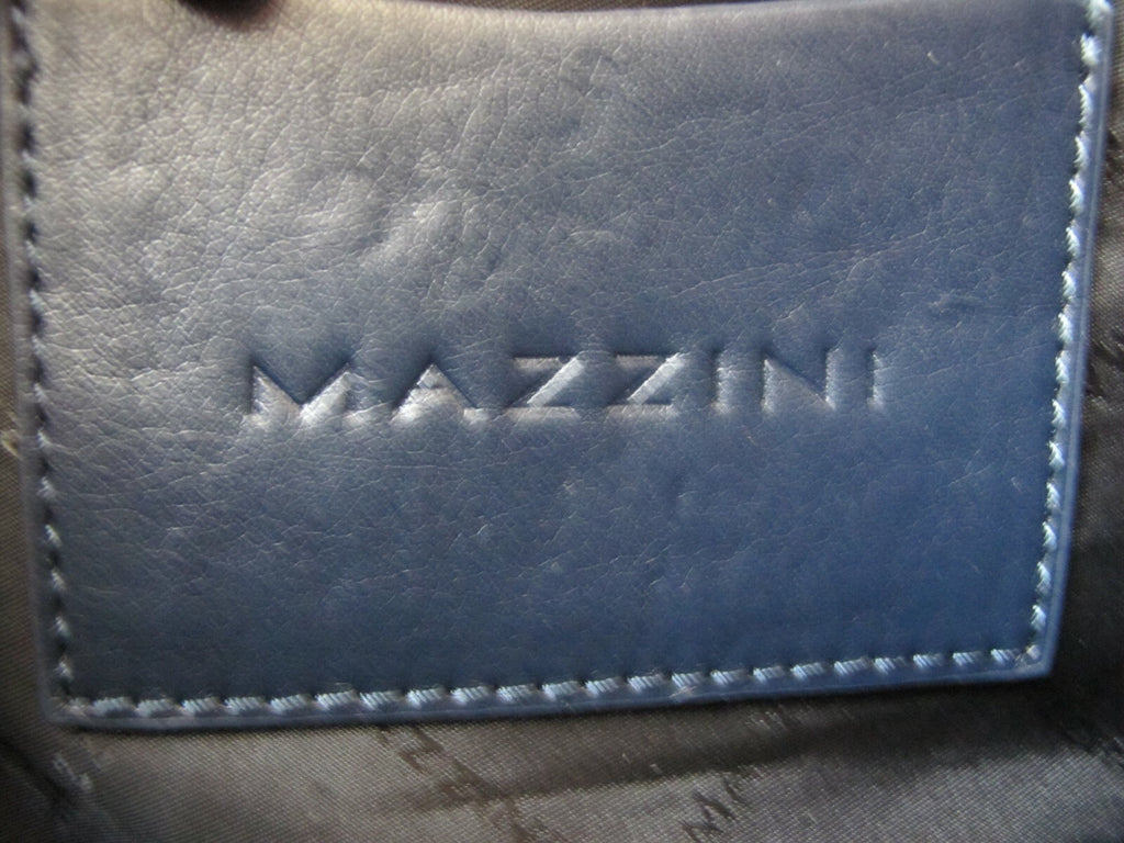 Mazzini women's navy cloth with leather  houlder Crossbody Quilted Zippered Bag