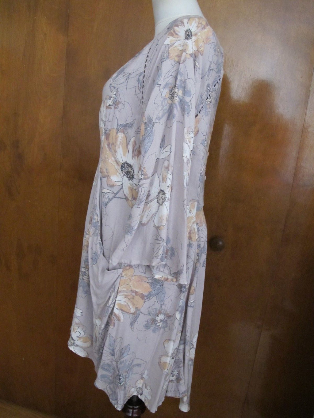 Free People women’s multi color relaxed fit short lined new soft rayon dress 8