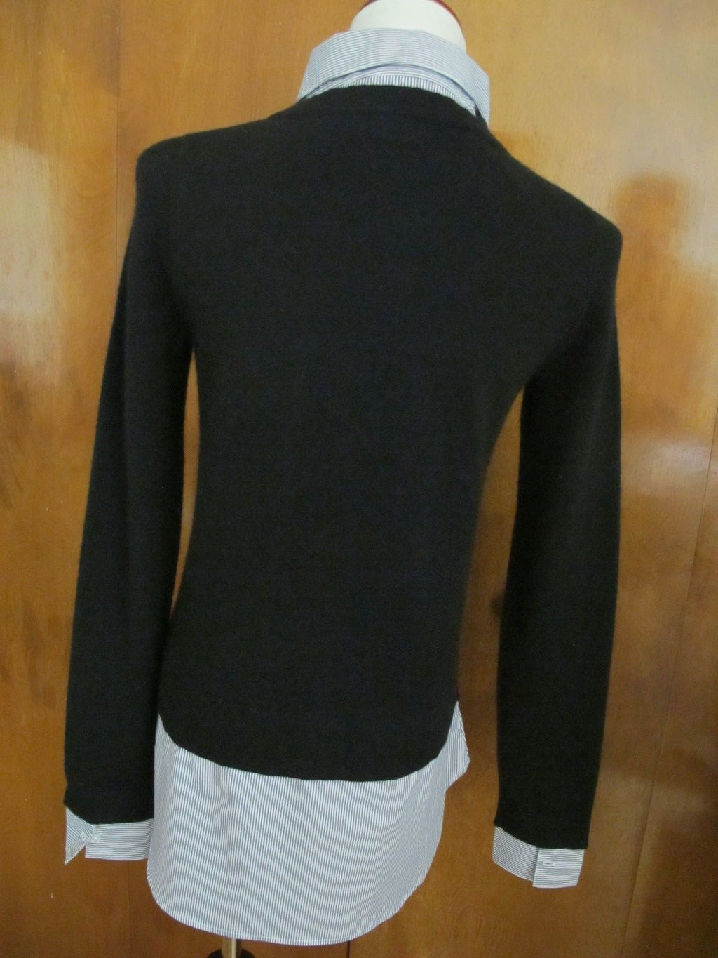 By Bloomingdale's Women’s Black Layered Look Cashmere Sweater Small NWT