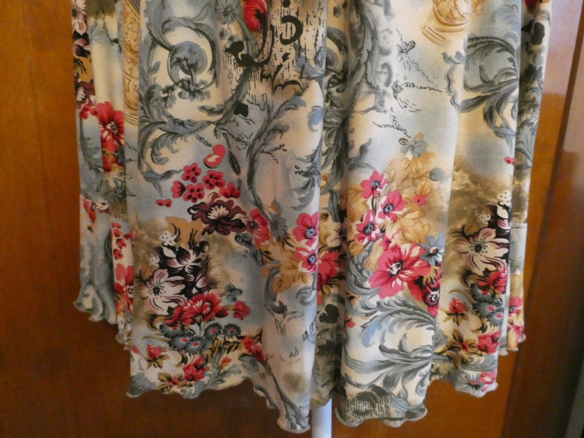 Motherhood Maternity Floral Twist Front Top Size Large Boho Long Sleeve Blouse