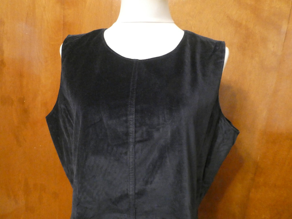 Gap Women’s Black Velour Sleeveless Side Pockets Lined Dress Size 20