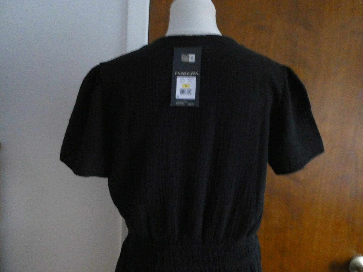 U.S. Polo Assn. Women's Black Tiered Dress Size Medium 100% Cotton NWT