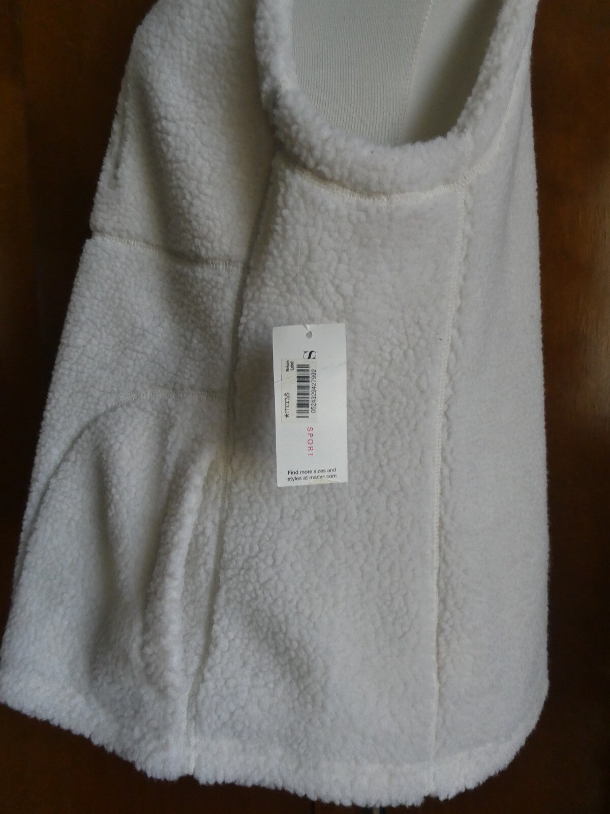 Style & CO. Sport Women's Winter White Full Zip Soft Vest w/Pockets Size XL