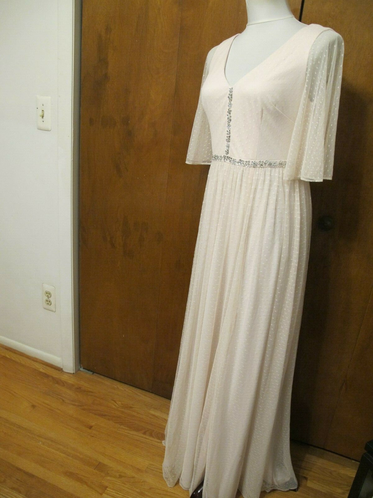 Anthropologie Women's BHLDN Adrianna Papell Rivoli Tulle Blush Rose Dress 6
