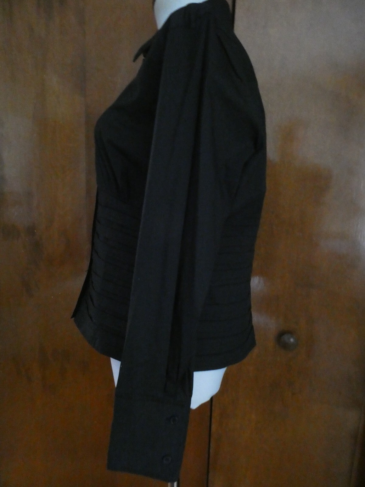Kenar Women's Black Cotton Detailed Tunic Top Blouse Size 14 (fits size 12)