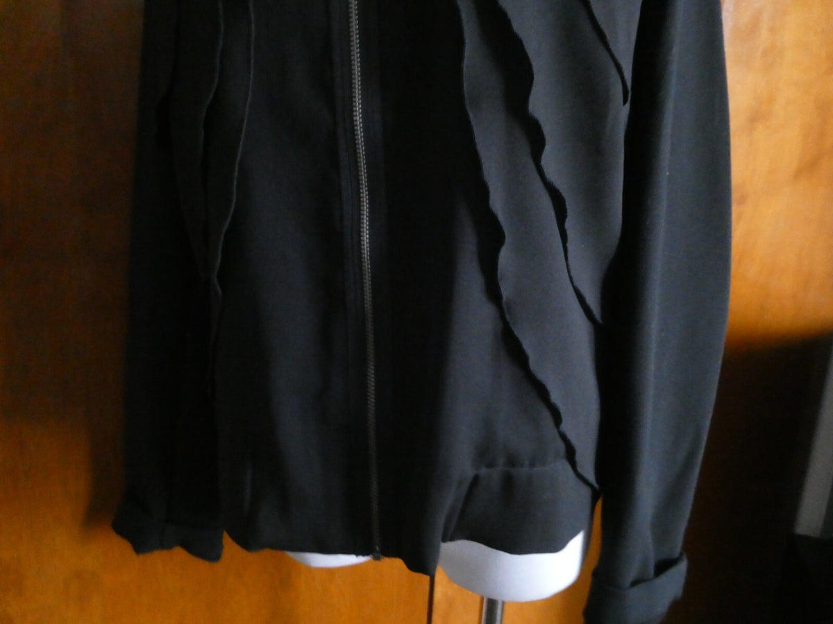 Gap Women's Black Evening Detailed Full Zipper Lined Blazer Size Large