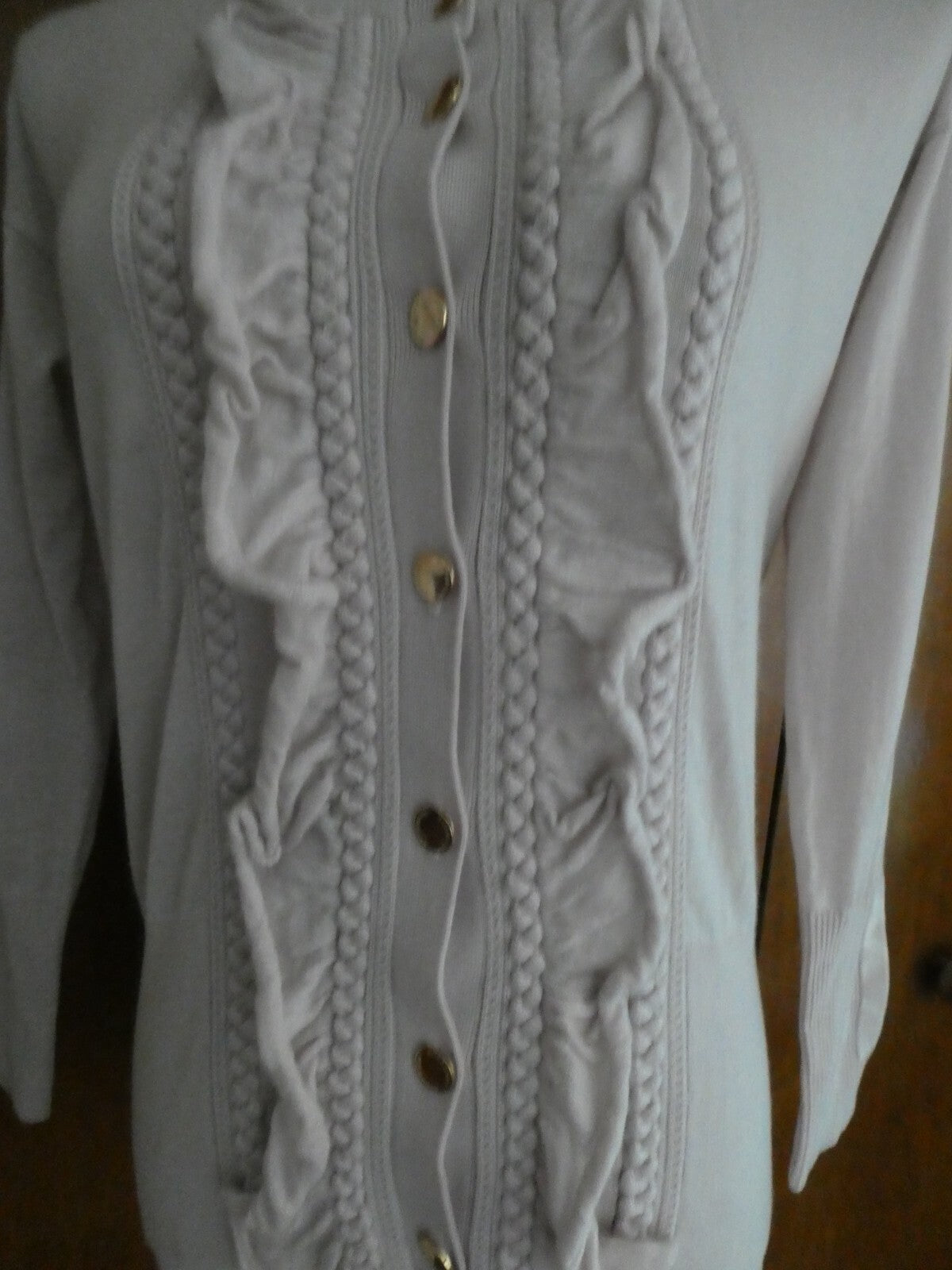 Authentic Burberry Women's Buttoned Long Sleeve Pale Stone Cardigan Small