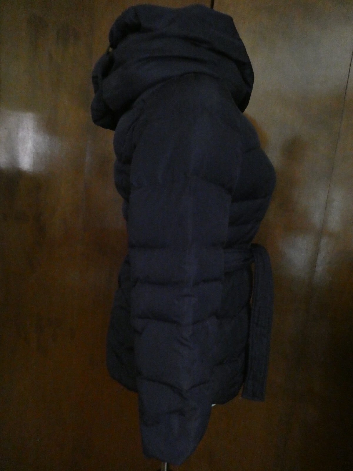 Via Spiga Women’s Down Coat Jacket Dark Purple Hooded Size M (fits small)