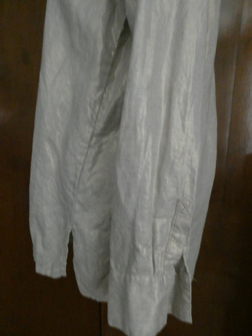 Kate Hill Woman LINEN Button-Down Shirt Top Glimmer Color Size Small