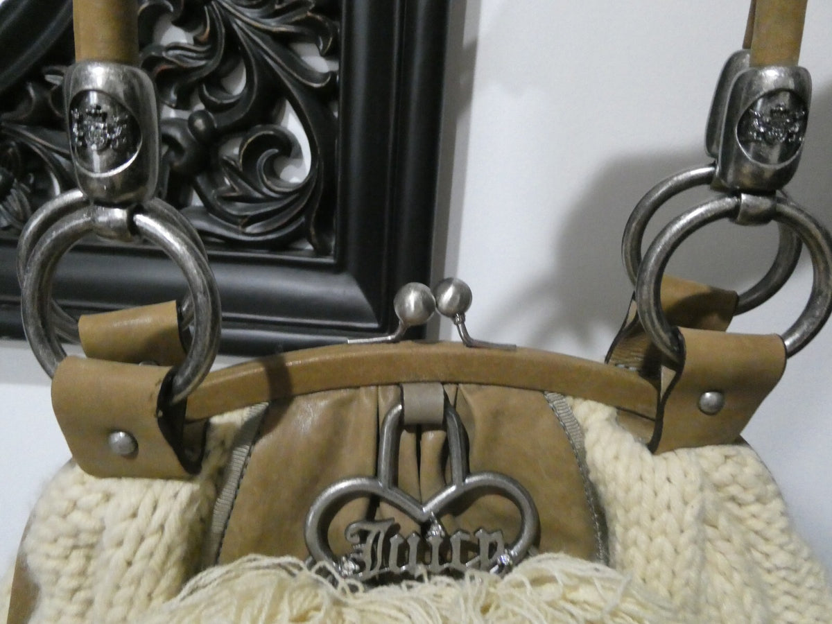 Juicy Couture Women’s Beige Knitted Large Shoulder Bag