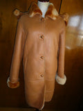 Song Wang women’s copper synthetic leather w/faux fur lining coat/jacket Medium
